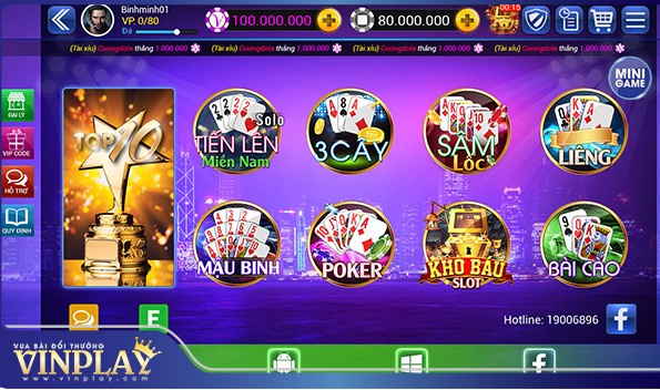 Vinplay – đẳng cấp vua game bài đổi thưởng số 1 1 Giới thiệu về cổng game Vinplay