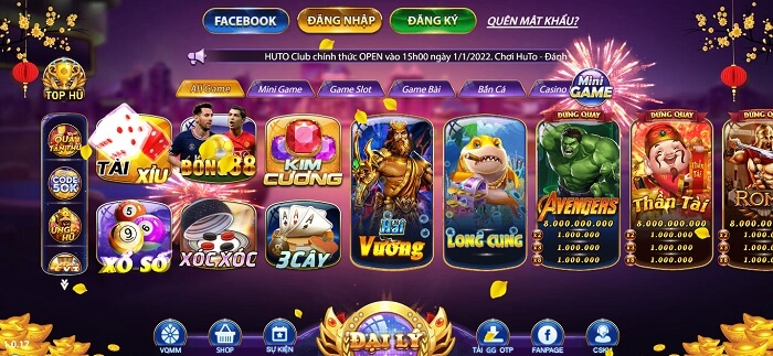 Giao diện cùng dàn âm thanh được đầu tư siêu khủng của cổng game HUTO CLUB.