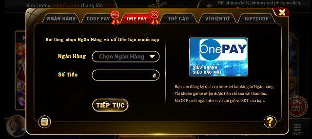 RicWin – Cổng game đổi thưởng đẳng cấp hàng đầu thị trường 2023 5 Bước 3: Nạp tiền vào tài khoản