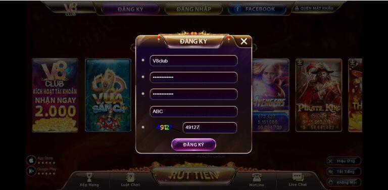 V8 Club - Cổng game cá cược bùng nổ trong năm 2023 - Update 07/2023 2 Hướng dẫn đăng kí tài khoản V8 Club