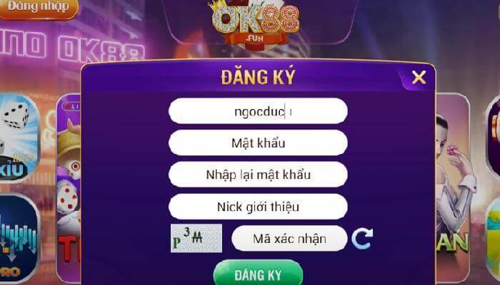 OK88 – Review cổng game đổi thưởng uy tín số 1 thị trường 4 Bước 1: Đăng kí và đăng nhập tài khoản OK88