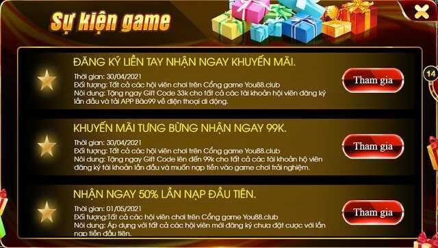 You88 – Người bạn uy tín của mọi game thủ đam mê đổi thưởng 2 Tưng bừng khuyến mãi, ưu đãi hấp dẫn